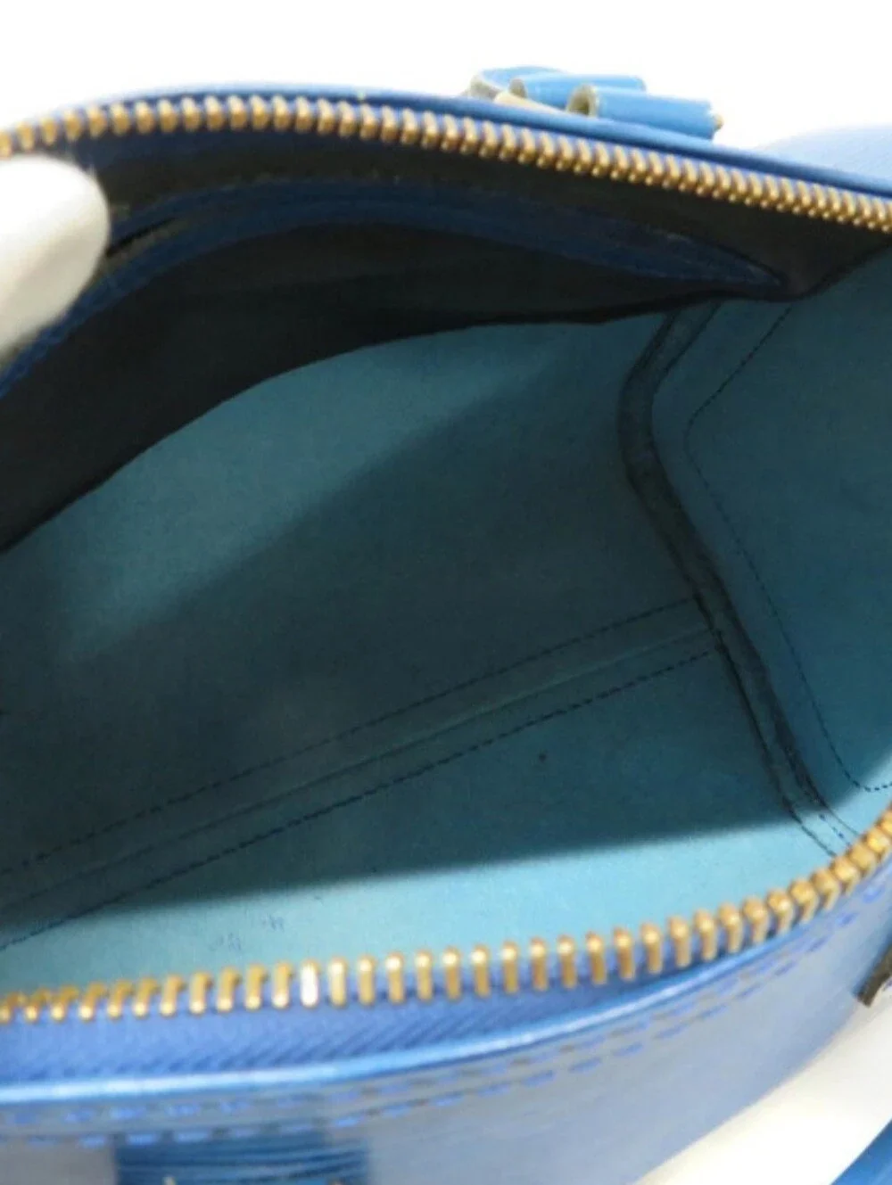 Louis Vuitton Blue Structured Leather Satchel -